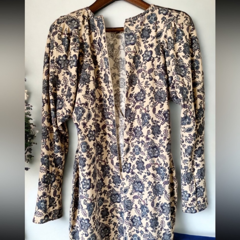 Moon River Blue Floral Corduroy Dress By Anthropologie - Picture 9 of 12